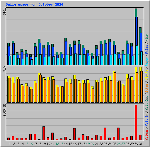 Daily usage for October 2024