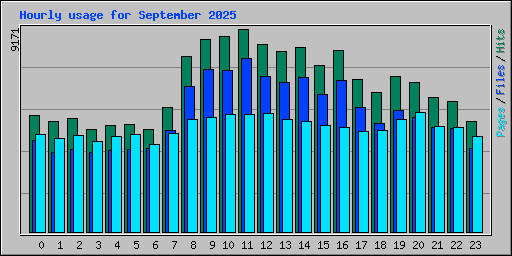 Hourly usage for September 2025